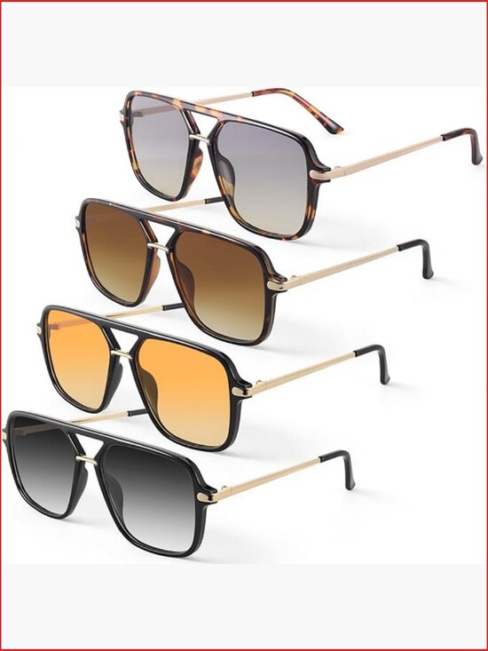 Vintage Oversized Square Sunglasses with Polarized UV400 Protection